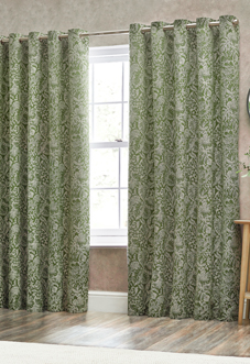 Bali Eyelet, Olive - Ready Made Curtains